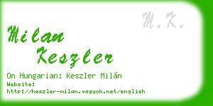 milan keszler business card
